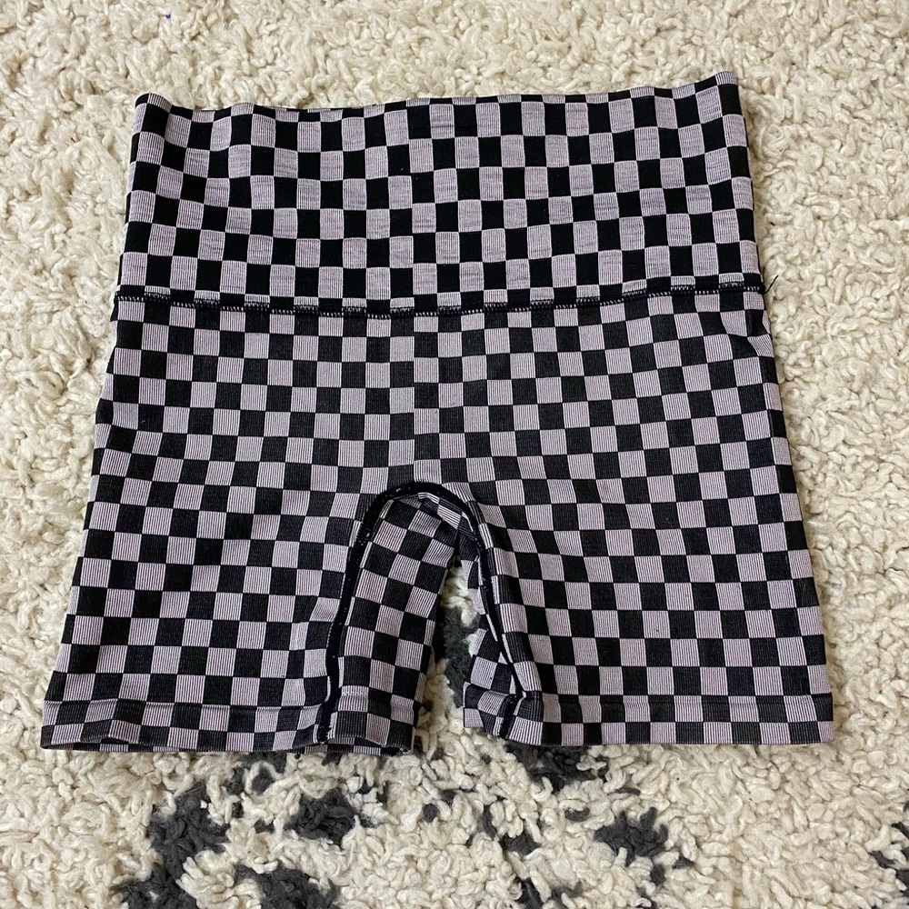 Checkered Biker Shorts